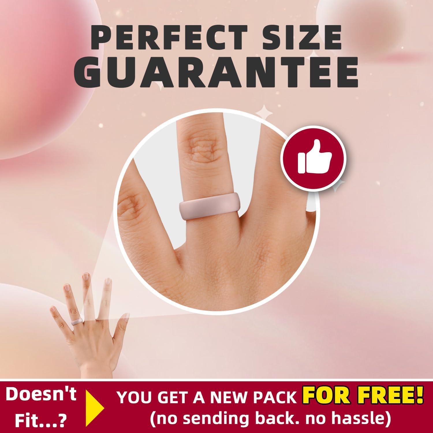 imageEgnaro 458 Variety Multipack Ergonomic Breathable Anniversary Rings 6mm Wide 2mm Thick Rubber Wedding bands women silicone Rings Women with Half SizeSETOMaroon Orange Blue Jewel Orchid Haze Black Whitepink White