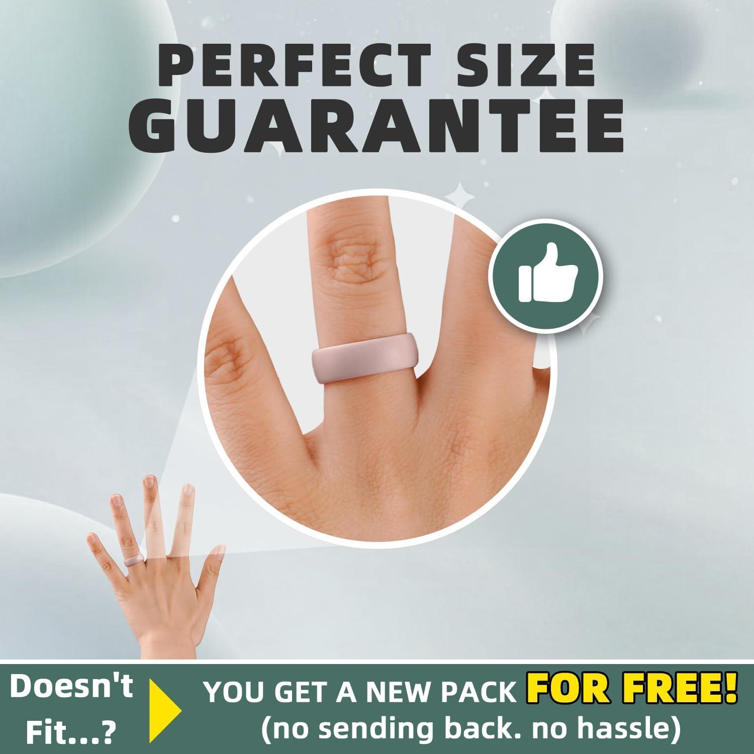 imageEgnaro 458 Variety Multipack Ergonomic Breathable Anniversary Rings 6mm Wide 2mm Thick Rubber Wedding bands women silicone Rings Women with Half SizeSETNIvory Classic Blue Opal Green Sea Blue Light Pink Light Gray Black