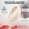 Egnaro 4/5/8 Variety Multipack Ergonomic Breathable Anniversary Rings, 6mm Wide – 2mm Thick Rubber Wedding bands women, silicone Rings Women with Half Size(SETM-Black Whitepink Nude)