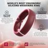 Egnaro 4/5/8 Variety Multipack Ergonomic Breathable Anniversary Rings, 6mm Wide – 2mm Thick Rubber Wedding bands women, silicone Rings Women with Half Size(SETO-Maroon Orange Blue Jewel Orchid Haze Black Whitepink White)