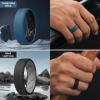 Egnaro Men’s Silicone Rings, 7.5mm Wide 2.5mm Thick Rubber Bands For Him, Ergonomic Beveled Edge Two Tone Waterproof Workout Accessories(SETA1-Twilight Blue/Black  Black/Light Gray  Dark Gray/Black  Light Gray/Sky Blue)