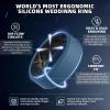 Egnaro Men’s Silicone Rings, 7.5mm Wide 2.5mm Thick Rubber Bands For Him, Ergonomic Beveled Edge Two Tone Waterproof Workout Accessories(SETA1-Twilight Blue/Black  Black/Light Gray  Dark Gray/Black  Light Gray/Sky Blue)