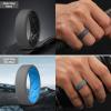 Egnaro Men’s Silicone Rings, 7.5mm Wide 2.5mm Thick Rubber Bands For Him, Ergonomic Beveled Edge Two Tone Waterproof Workout Accessories(SETA1-Twilight Blue/Black  Black/Light Gray  Dark Gray/Black  Light Gray/Sky Blue)