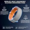 Egnaro Men’s Silicone Rings, 7.5mm Wide 2.5mm Thick Rubber Bands For Him, Ergonomic Beveled Edge Two Tone Waterproof Workout Accessories(SETA2-White Gray/Orange  Twilight Blue/Black  Olive Green/Black  Black/Light Gray)