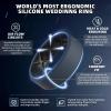 Egnaro Men’s Silicone Rings, 7.5mm Wide 2.5mm Thick Rubber Bands For Him, Ergonomic Beveled Edge Two Tone Waterproof Workout Accessories(SETA3-Black/Light Gray  Blue Gray/Black  Dark Gray/Black  Black Gray/Black)