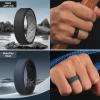 Egnaro Men’s Silicone Rings, 7.5mm Wide 2.5mm Thick Rubber Bands For Him, Ergonomic Beveled Edge Two Tone Waterproof Workout Accessories(SETA3-Black/Light Gray  Blue Gray/Black  Dark Gray/Black  Black Gray/Black)
