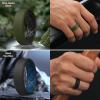 Egnaro Men’s Silicone Rings, 7.5mm Wide 2.5mm Thick Rubber Bands For Him, Ergonomic Beveled Edge Two Tone Waterproof Workout Accessories(SETA5-Black/Orange  Twilight Blue/Black  Olive Green/Black  Black/Sea Blue)