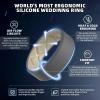 Egnaro Men’s Silicone Rings, 7.5mm Wide 2.5mm Thick Rubber Bands For Him, Ergonomic Beveled Edge Two Tone Waterproof Workout Accessories(SETA6-Dark Gray/Greige  Teal Blue/Black Gray  Sea Blue/Black  Black/Pumpkin)