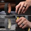 Egnaro Men’s Silicone Rings, 7.5mm Wide 2.5mm Thick Rubber Bands For Him, Ergonomic Beveled Edge Two Tone Waterproof Workout Accessories(SETA6-Dark Gray/Greige  Teal Blue/Black Gray  Sea Blue/Black  Black/Pumpkin)