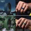 Egnaro Men’s Silicone Rings, 7.5mm Wide 2.5mm Thick Rubber Bands For Him, Ergonomic Beveled Edge Two Tone Waterproof Workout Accessories(SETA7-Black/Black Gray  Light Gray/Teal Blue  Twilight Blue/Black  Ink Green/Black)