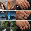 Egnaro Men’s Silicone Rings, 7.5mm Wide 2.5mm Thick Rubber Bands For Him, Ergonomic Beveled Edge Two Tone Waterproof Workout Accessories(SETB1-White Gray/Orange  Black/Light Gray  Black/Sky Blue  Olive Green/Black  Maroon/Black  Twilight Blue/Black  Black/White Gray)