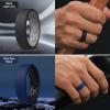 Egnaro Men’s Silicone Rings, 7.5mm Wide 2.5mm Thick Rubber Bands For Him, Ergonomic Beveled Edge Two Tone Waterproof Workout Accessories(SETB3-Black/Light Gray  Dark Blue/Black  Maroon/Black  Light Gray/Black)