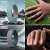 Egnaro Men’s Silicone Rings, 7.5mm Wide 2.5mm Thick Rubber Bands For Him, Ergonomic Beveled Edge Two Tone Waterproof Workout Accessories(SETB4-Blue Gray/Coral Red  Blue Iris/Classic Blue  Light Green/Light Gray  Light Gray/Blue Gray)