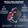 Egnaro Men’s Silicone Rings, 7.5mm Wide 2.5mm Thick Rubber Bands For Him, Ergonomic Beveled Edge Two Tone Waterproof Workout Accessories(SETB5-Black/Crimson  Black Purple/Black  Twilight Blue/Black  Black/Emerald Green)