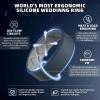 Egnaro Men’s Silicone Rings, 7.5mm Wide 2.5mm Thick Rubber Bands For Him, Ergonomic Beveled Edge Two Tone Waterproof Workout Accessories(SETC2-Blue Gray/Light Gray)