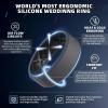 Egnaro Men’s Silicone Rings, 7.5mm Wide 2.5mm Thick Rubber Bands For Him, Ergonomic Beveled Edge Two Tone Waterproof Workout Accessories(SETC3-Black Gray/Black)