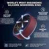 Egnaro Men’s Silicone Rings, 7.5mm Wide 2.5mm Thick Rubber Bands For Him, Ergonomic Beveled Edge Two Tone Waterproof Workout Accessories(SETC4-Maroon/Black  Light Gray/Pumpkin  Blue Iris/Black  Blue Gray/Arctic Ice  Black Gray/Black  Black/Ink Green)