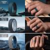 Egnaro Men’s Silicone Rings, 7.5mm Wide 2.5mm Thick Rubber Bands For Him, Ergonomic Beveled Edge Two Tone Waterproof Workout Accessories(SETC5-Light Gray/Sea Blue  Classic Blue/Light Gray  Ink Green/Black Gray  Teal Blue/Black  Blue Gray/Arctic Ice  Dark Gray/Greige  Black/Black Gray)