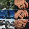 Egnaro Men’s Silicone Rings, 7.5mm Wide 2.5mm Thick Rubber Bands For Him, Ergonomic Beveled Edge Two Tone Waterproof Workout Accessories(SETR1-Light Gray/Black  Black Purple/Black  Blue Gray/Light Gray  Sea Blue/Black  Black/Crimson  Dark Foliage Green/Black)