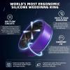 Egnaro Men’s Silicone Rings, 7.5mm Wide 2.5mm Thick Rubber Bands For Him, Ergonomic Beveled Edge Two Tone Waterproof Workout Accessories(SETR2-Silver/Black  Black/Elegant Blue  Metallic Purple/Black  Blue Gray/Light Gray)