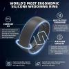 Egnaro Men’s Silicone Rings 8mm Wide 2.2mm Thick Rubber Wedding Bands, 1/4/5/6/7 Multipack of Breathable Patent-Pending Design(SETA-Black Black Black Gray Black Gray)