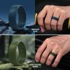 Egnaro Men’s Silicone Rings 8mm Wide 2.2mm Thick Rubber Wedding Bands, 1/4/5/6/7 Multipack of Breathable Patent-Pending Design(SETB-Twilight Blue Dark Foliage Green Black Gray Black)