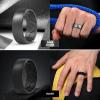 Egnaro Men’s Silicone Rings 8mm Wide 2.2mm Thick Rubber Wedding Bands, 1/4/5/6/7 Multipack of Breathable Patent-Pending Design(SETC-Silver Gold Dark Silver Black)