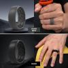 Egnaro Men’s Silicone Rings 8mm Wide 2.2mm Thick Rubber Wedding Bands, 1/4/5/6/7 Multipack of Breathable Patent-Pending Design(SETD-White Black Gray Maroon Deep Blue Dark Blue Black Black)