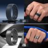 Egnaro Men’s Silicone Rings 8mm Wide 2.2mm Thick Rubber Wedding Bands, 1/4/5/6/7 Multipack of Breathable Patent-Pending Design(SETG-Dark Silver Tan Greyish Brown Blue Gray)