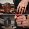 Egnaro Men’s Silicone Rings 8mm Wide 2.2mm Thick Rubber Wedding Bands, 1/4/5/6/7 Multipack of Breathable Patent-Pending Design(SETG-Dark Silver Tan Greyish Brown Blue Gray)