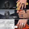 Egnaro Men’s Silicone Rings 8mm Wide 2.2mm Thick Rubber Wedding Bands, 1/4/5/6/7 Multipack of Breathable Patent-Pending Design(SETH-Light Gray White Black Black Gray Twilight Blue Black Purple Olive Green)