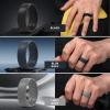 Egnaro Men’s Silicone Rings 8mm Wide 2.2mm Thick Rubber Wedding Bands, 1/4/5/6/7 Multipack of Breathable Patent-Pending Design(SETJ-Blue Deep Sea Blue Red Light Gray Blue Gray Black)