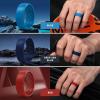 Egnaro Men’s Silicone Rings 8mm Wide 2.2mm Thick Rubber Wedding Bands, 1/4/5/6/7 Multipack of Breathable Patent-Pending Design(SETJ-Blue Deep Sea Blue Red Light Gray Blue Gray Black)