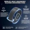 Egnaro Men’s Silicone Rings 8mm Wide 2.2mm Thick Rubber Wedding Bands, 1/4/5/6/7 Multipack of Breathable Patent-Pending Design(SETK-Dark Gray)