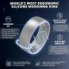 Egnaro Men’s Silicone Rings 8mm Wide 2.2mm Thick Rubber Wedding Bands, 1/4/5/6/7 Multipack of Breathable Patent-Pending Design(SETL-Silver Light Gray Dark Gray Black)