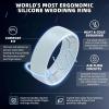 Egnaro Men’s Silicone Rings 8mm Wide 2.2mm Thick Rubber Wedding Bands, 1/4/5/6/7 Multipack of Breathable Patent-Pending Design(SETM-Arctic Ice Dark Gray Blue Gray Black)