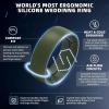 Egnaro Men’s Silicone Rings 8mm Wide 2.2mm Thick Rubber Wedding Bands, 1/4/5/6/7 Multipack of Breathable Patent-Pending Design(SETN-Olive Green Olive Green Olive Green Olive Green)
