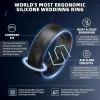 Egnaro Men’s Silicone Rings 8mm Wide 2.2mm Thick Rubber Wedding Bands, 1/4/5/6/7 Multipack of Breathable Patent-Pending Design(SETO-Light Gray Black Gray-Black Camo Dark Silver Black)