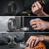 Egnaro Men’s Silicone Rings 8mm Wide 2.2mm Thick Rubber Wedding Bands, 1/4/5/6/7 Multipack of Breathable Patent-Pending Design(SETP-Black Dark Silver Black Gray Camo Olive Green Bronze)