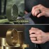 Egnaro Men’s Silicone Rings 8mm Wide 2.2mm Thick Rubber Wedding Bands, 1/4/5/6/7 Multipack of Breathable Patent-Pending Design(SETP-Black Dark Silver Black Gray Camo Olive Green Bronze)