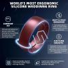 Egnaro Men’s Silicone Rings 8mm Wide 2.2mm Thick Rubber Wedding Bands, 1/4/5/6/7 Multipack of Breathable Patent-Pending Design(SETQ-Light Gray Black Gray Metallic Burgundy Emerald Green Sea Blue Blue Gray Black)