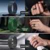 Egnaro Men’s Silicone Rings 8mm Wide 2.2mm Thick Rubber Wedding Bands, 1/4/5/6/7 Multipack of Breathable Patent-Pending Design(SETQ-Light Gray Black Gray Metallic Burgundy Emerald Green Sea Blue Blue Gray Black)