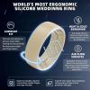Egnaro Men’s Silicone Rings 8mm Wide 2.2mm Thick Rubber Wedding Bands, 1/4/5/6/7 Multipack of Breathable Patent-Pending Design(SETR-White Greige Navy blue Olive Green Dark Brown Black Gray Black)