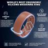 Egnaro Men’s Silicone Rings 8mm Wide 2.2mm Thick Rubber Wedding Bands, 1/4/5/6/7 Multipack of Breathable Patent-Pending Design(SETS-Light Gray Blue Pumpkin Ink Green Blue Gray Black Gray Black)