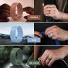 Egnaro Men’s Silicone Rings 8mm Wide 2.2mm Thick Rubber Wedding Bands, 1/4/5/6/7 Multipack of Breathable Patent-Pending Design(SETS-Light Gray Blue Pumpkin Ink Green Blue Gray Black Gray Black)