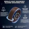 Egnaro Men’s Silicone Rings 8mm Wide 2.2mm Thick Rubber Wedding Bands, 1/4/5/6/7 Multipack of Breathable Patent-Pending Design(SETT-Black Dark Silver Black Gray Bronze Dark Brown Black Gray Camo Midnight Blue)