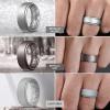 Egnaro Mens Silicone Wedding Rings 8mm x 2mm, Step Edge Rubber Engagement Bands 1/4/7 Multipack Comfort For Workout Travel(A1-Black  Black Gray  Dark Silver  Black Gray Camo  Silver  Metallic Gun  Light Gray)