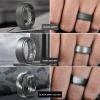 Egnaro Mens Silicone Wedding Rings 8mm x 2mm, Step Edge Rubber Engagement Bands 1/4/7 Multipack Comfort For Workout Travel(A1-Black  Black Gray  Dark Silver  Black Gray Camo  Silver  Metallic Gun  Light Gray)