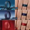 Egnaro Mens Silicone Wedding Rings 8mm x 2mm, Step Edge Rubber Engagement Bands 1/4/7 Multipack Comfort For Workout Travel(A2-Twilight Blue  Dark Blue  Red  Light Gray  Black Gray  Dark Gray  Black)