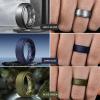 Egnaro Mens Silicone Wedding Rings 8mm x 2mm, Step Edge Rubber Engagement Bands 1/4/7 Multipack Comfort For Workout Travel(A4-Black  Black Gray  Light Gray  Black Gray Camo  Dark Silver  Dark Blue  Olive Green)